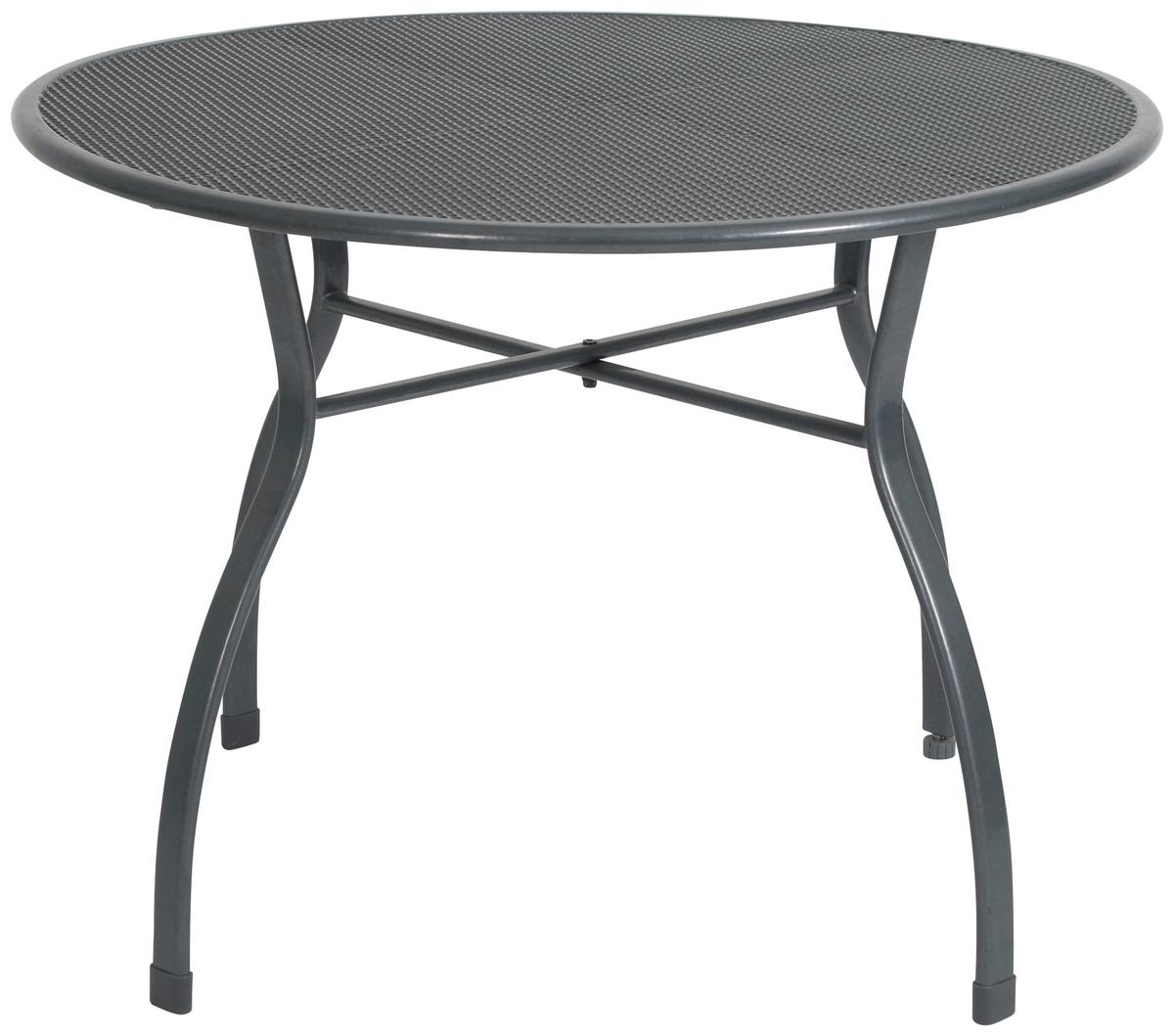 Gartentisch Toulouse Stahl Ø 80 cm - Grau, Basics, Metall (80/80/74cm) - Gardenson