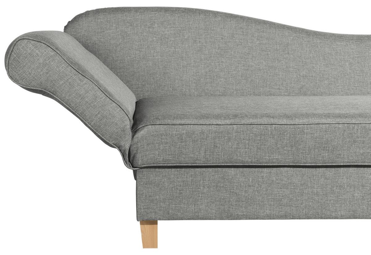 Recamiere Selma Hellgrau Links mit Bettkasten+schlaffunktion - Buchefarben/Hellgrau, Design, Textil (190/88/82cm) - Max Winzer