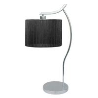 Tischleuchte Draga - Chromfarben/Schwarz, KONVENTIONELL, Textil/Metall (34/34/66cm)