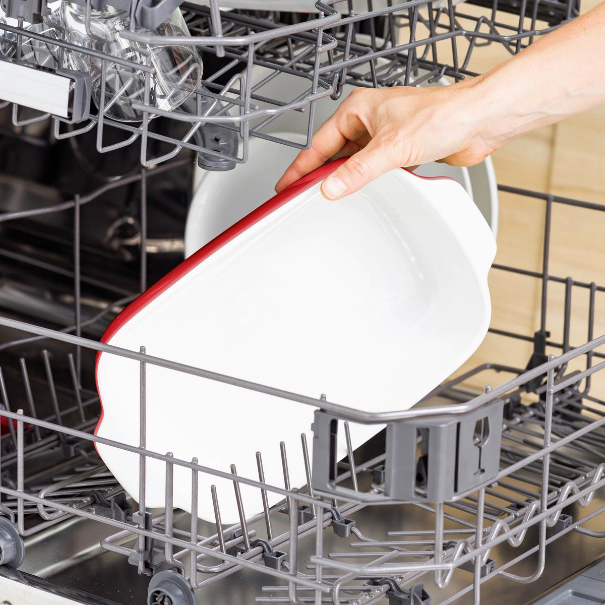 Auflaufform Stoneware Rot/weiß B: 15 Cm - Rot/Weiß, Basics, Naturmaterialien/Keramik (15cm) - Kitchenaid