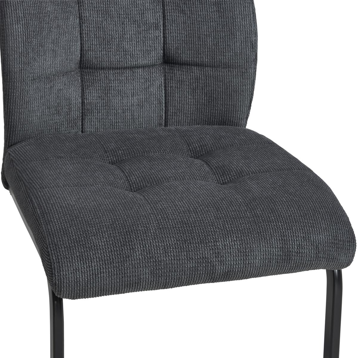 Schwingstuhl Chesterfield - Anthrazit/Schwarz, LIFESTYLE, Textil/Metall (44/96/59cm) - MID.YOU