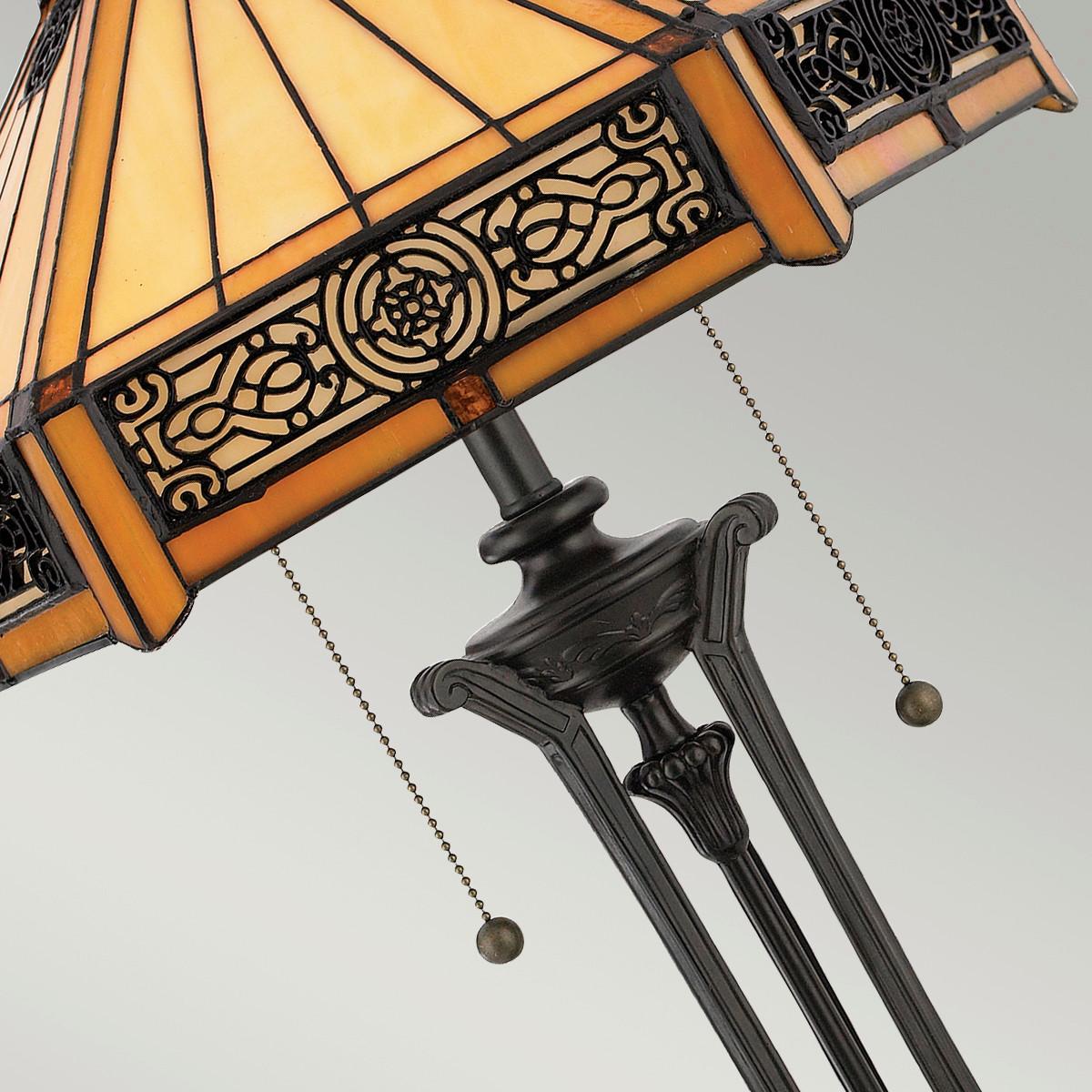 Tischlampe Indus Bronzefarben Qz-Indus-Tl Tiffany - Bronzefarben, KONVENTIONELL, Glas/Metall (58,4/40,6/40,6cm) - Elstead Lighting