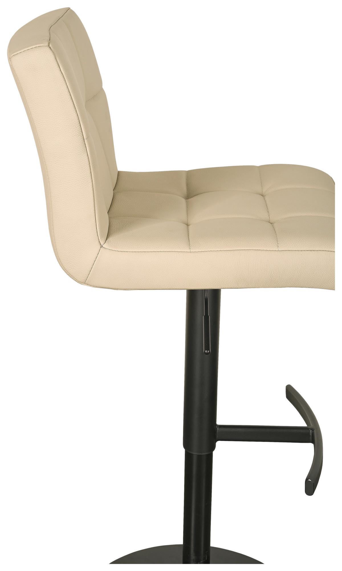 Barhocker Triest Beige B: 43 cm - Beige/Schwarz, MODERN, Leder/Metall (43/92/113/51,5cm) - Livetastic