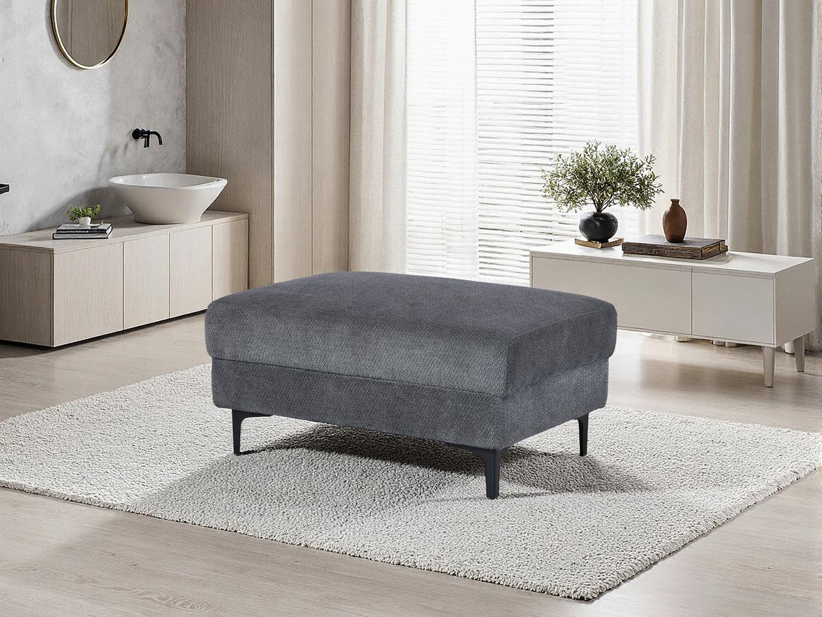 Hocker Atlanta dunkelgrau, B: 60cm - Dunkelgrau/Schwarz, Trend, Holz/Textil (60/44/88cm)