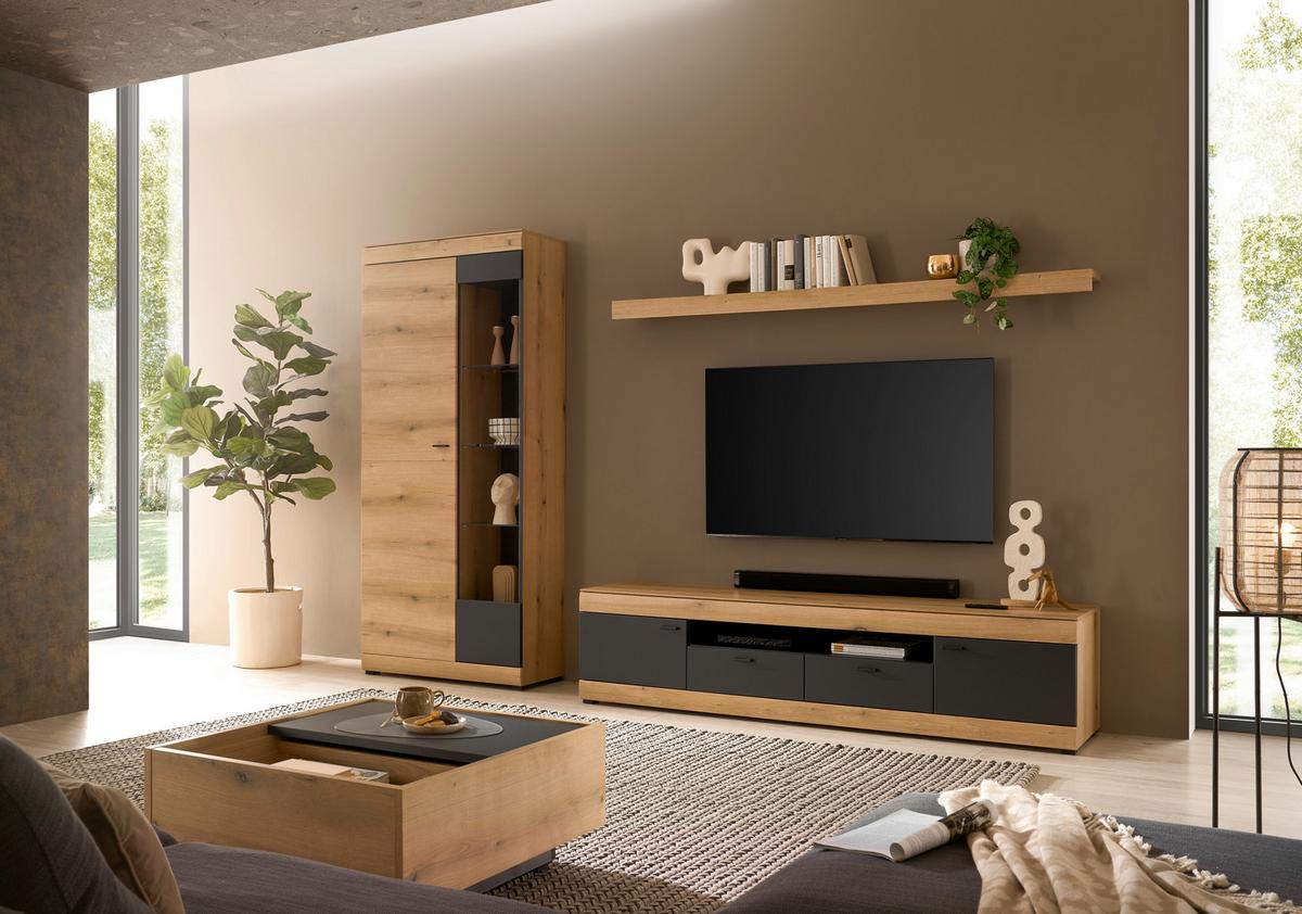 Wandboard Soleto Eichefarben B: 200 cm - Eichefarben, Design, Holzwerkstoff (200/8/20cm) - MID.YOU