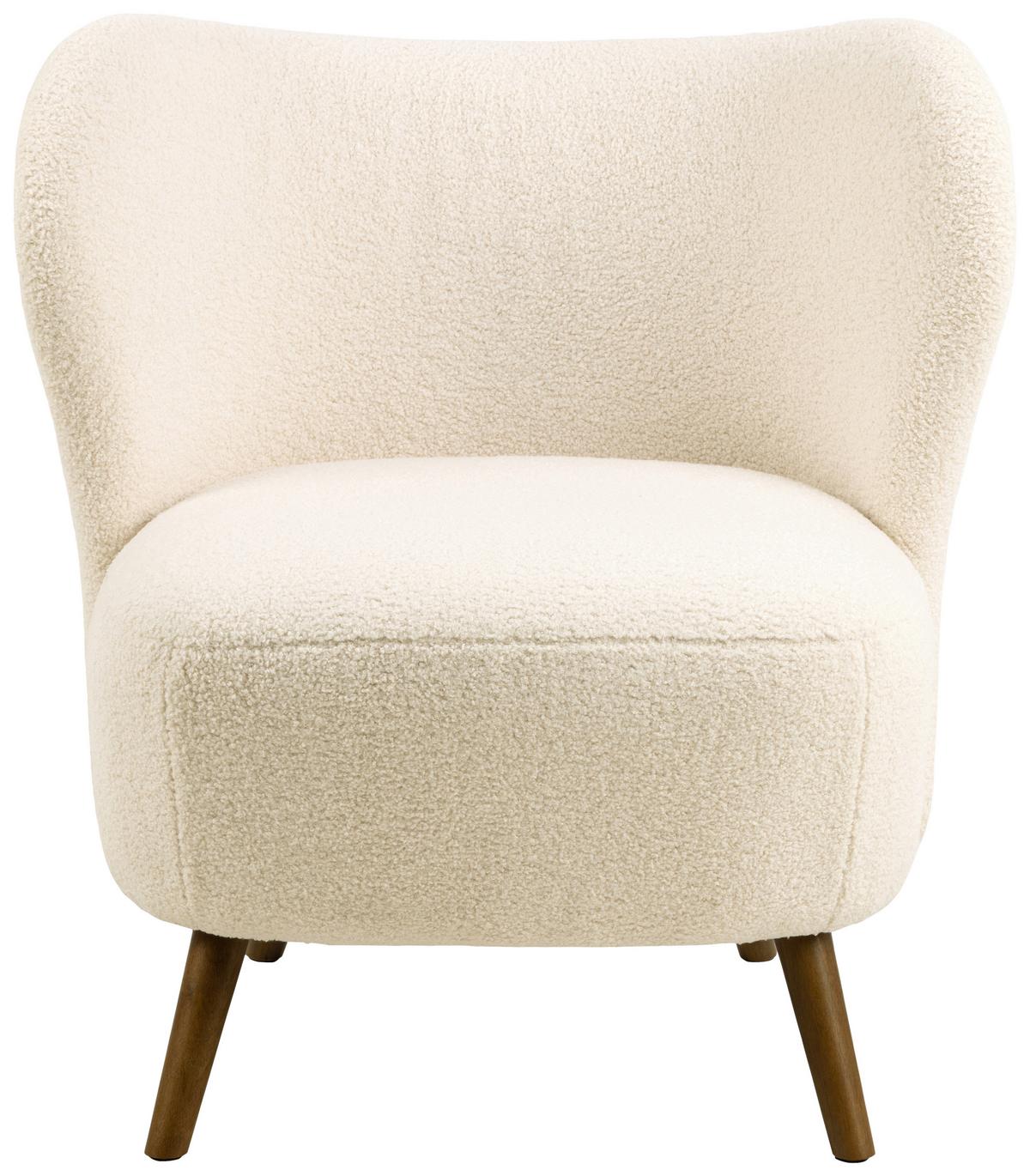Kreslo CROSBY - hnedá/krémová, Design, drevo/textil (76/82/73cm) - Livetastic