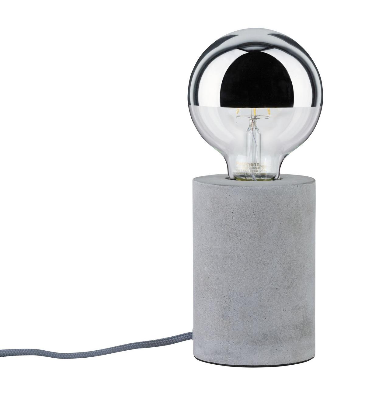 Tischlampe Mk Grau Mit Schnurschalter - Grau, Design, Stein (22/13cm) - Paulmann