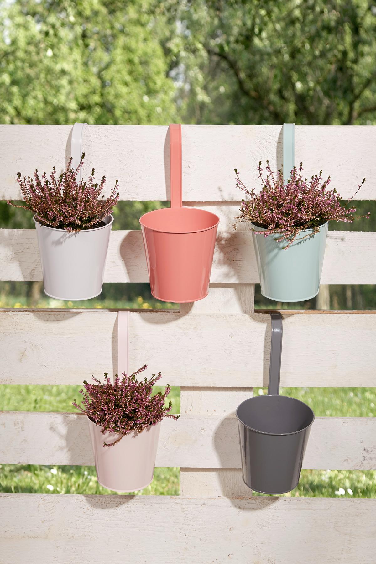 Kaspó Caro - világosszürke/bézs, Basics, fém (13,5/26,5cm) - Ondega