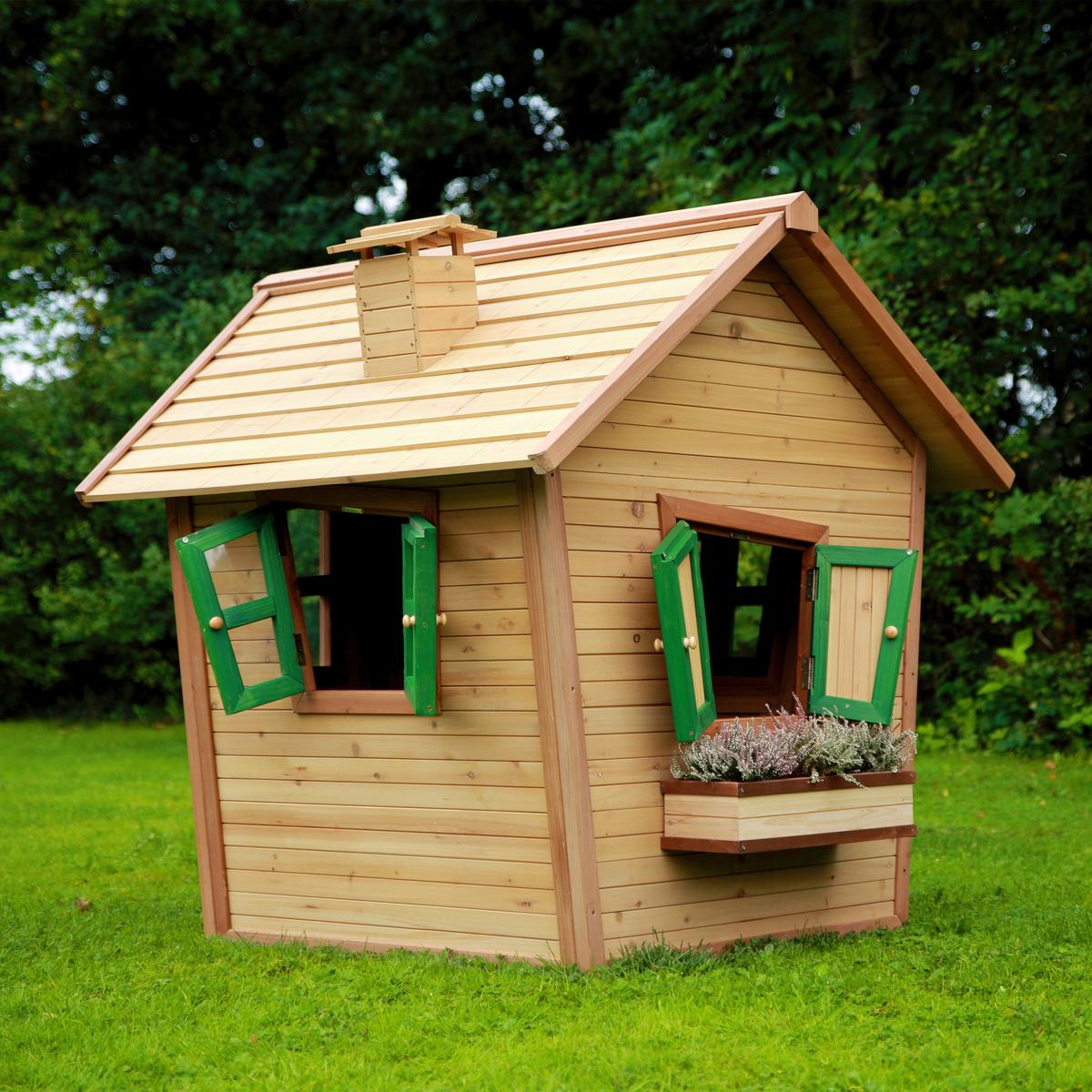 Spielhaus A030.044.00 - Braun/Grün, KONVENTIONELL, Holz (144/146/157cm) - Ambia Garden