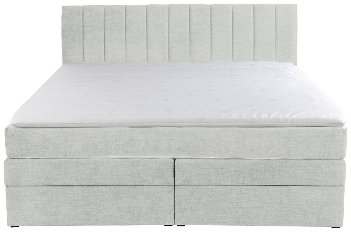 Boxspringbett Shark Hellgrau Lxf: ca. 180x200 cm - Hellgrau/Schwarz, Holzwerkstoff/Textil (180/200cm) - MID.YOU