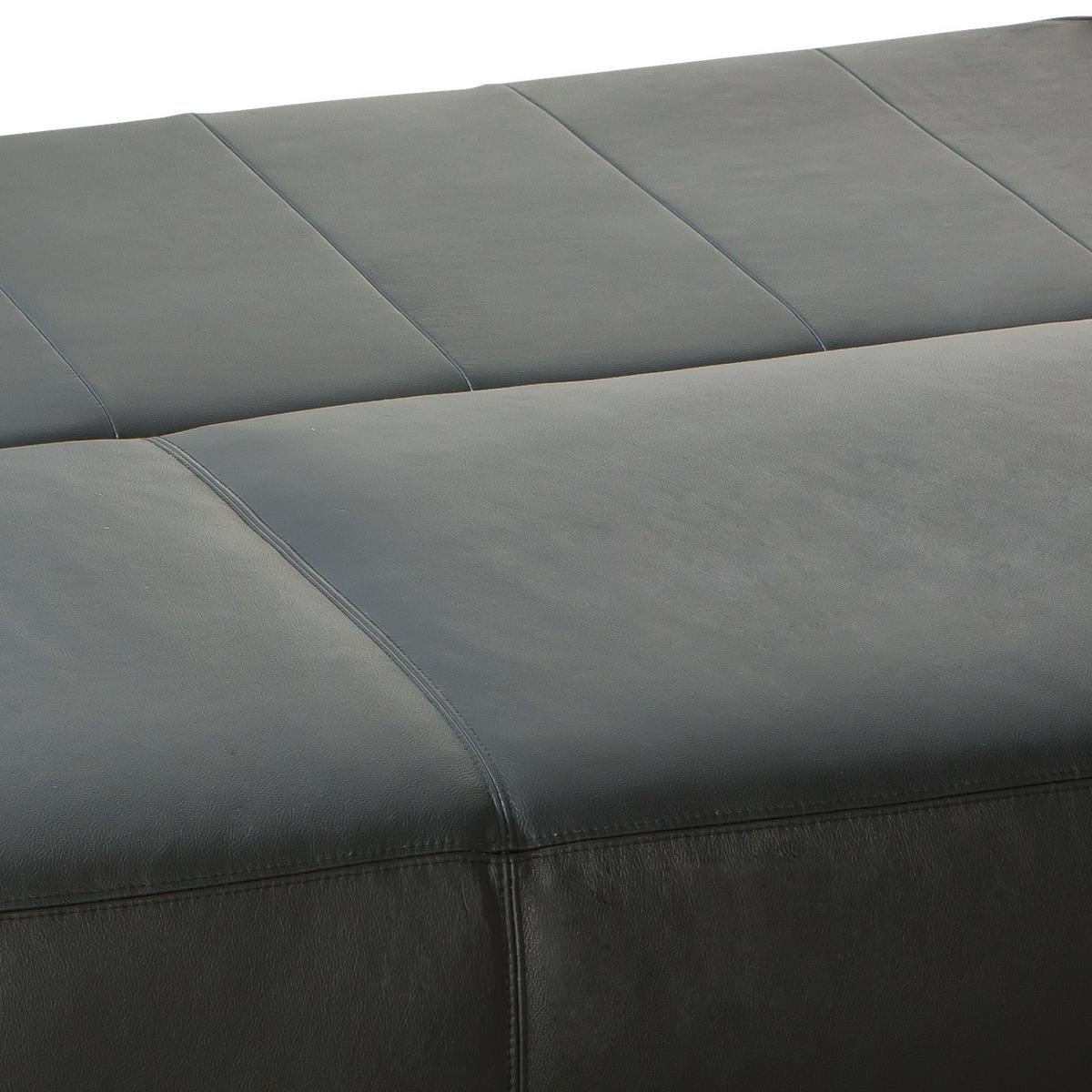 2-sitzer-sofa Mit Schlaffunkt. + Bk. Nikita Schwarz Leder - Chromfarben/Schwarz, KONVENTIONELL, Leder (195/85/90cm) - Livetastic