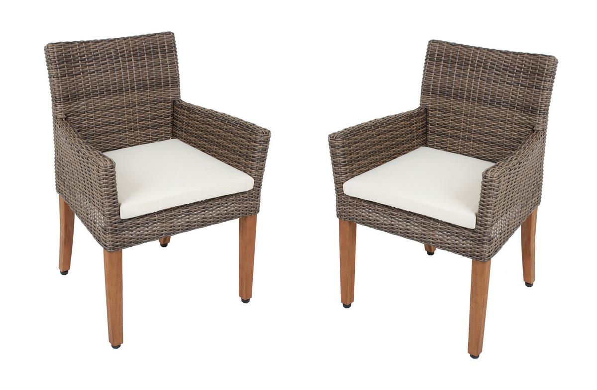 Gartensessel Pala - Beige/Naturfarben, Basics, Holz/Kunststoff (65/87/60cm) - Gardenson