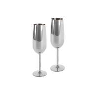 Sektgläser Echtwerk Edelstahl, 2er Set - Edelstahlfarben, Basics, Metall (6,3/6,3/22,5cm) - Echtwerk