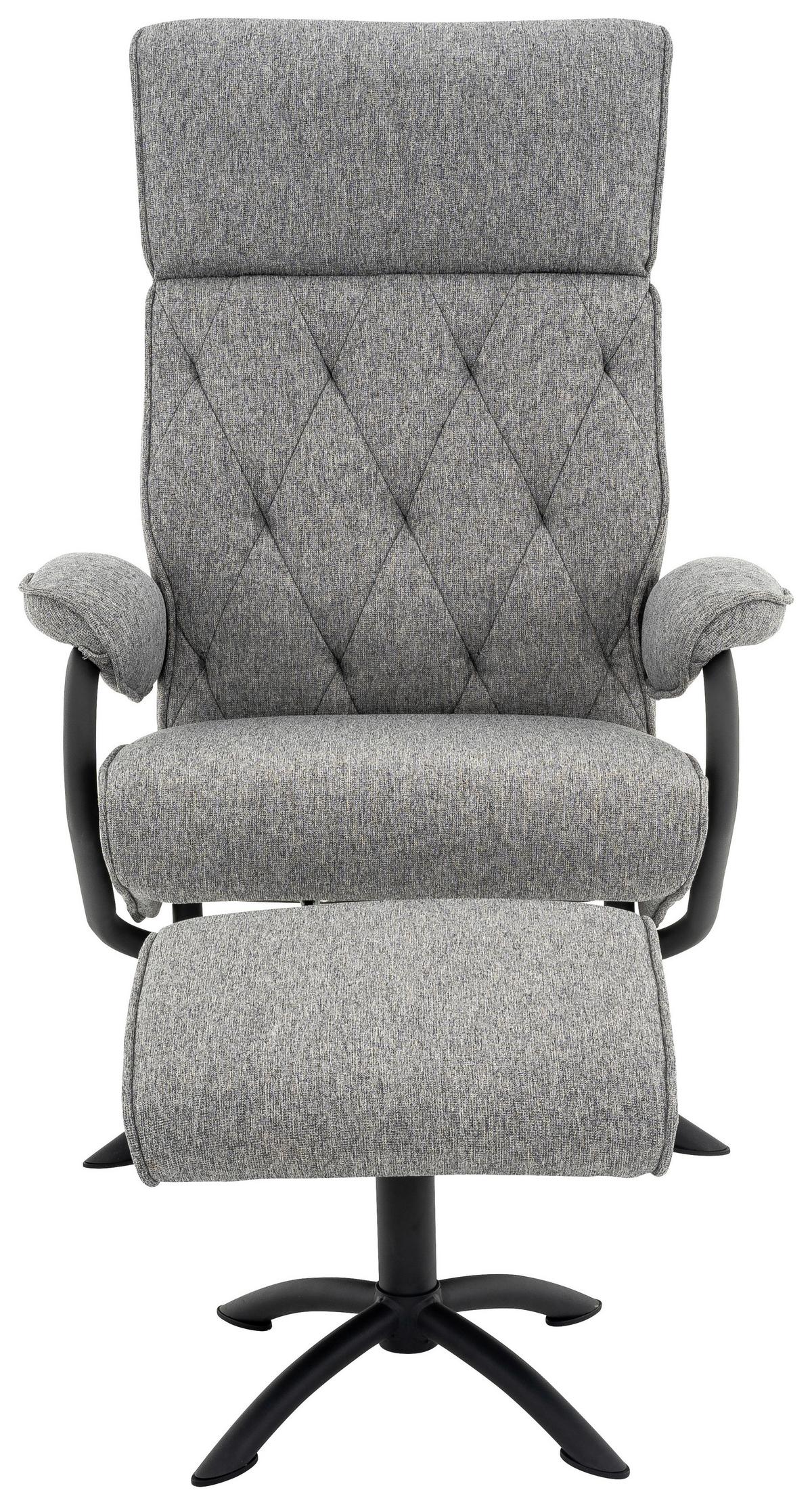 Relaxsesselset Tina - Schwarz/Grau, MODERN, Textil (77,5/107/85cm) - MID.YOU