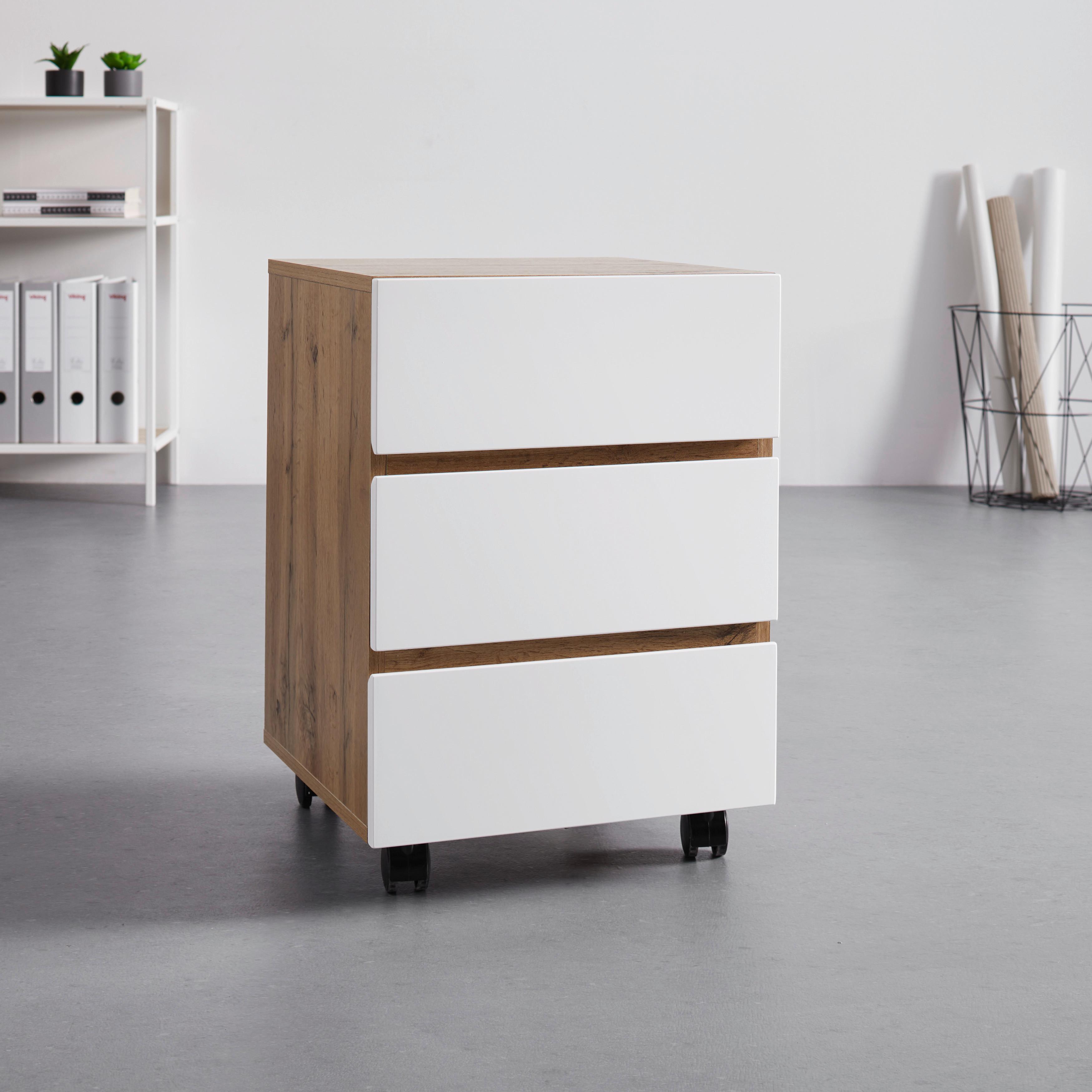 Kontajner Fiona Šírka 40cm - farby borovice/biela, Moderný, kompozitné drevo/plast (40/57/40cm) - Bessagi Home