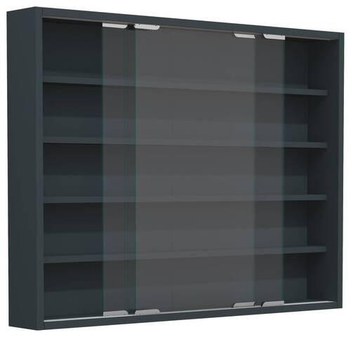 Hängevitrine Agisa L B: 77 cm Anthrazit - Anthrazit, MODERN, Glas/Holzwerkstoff (77/60/10cm) - MID.YOU