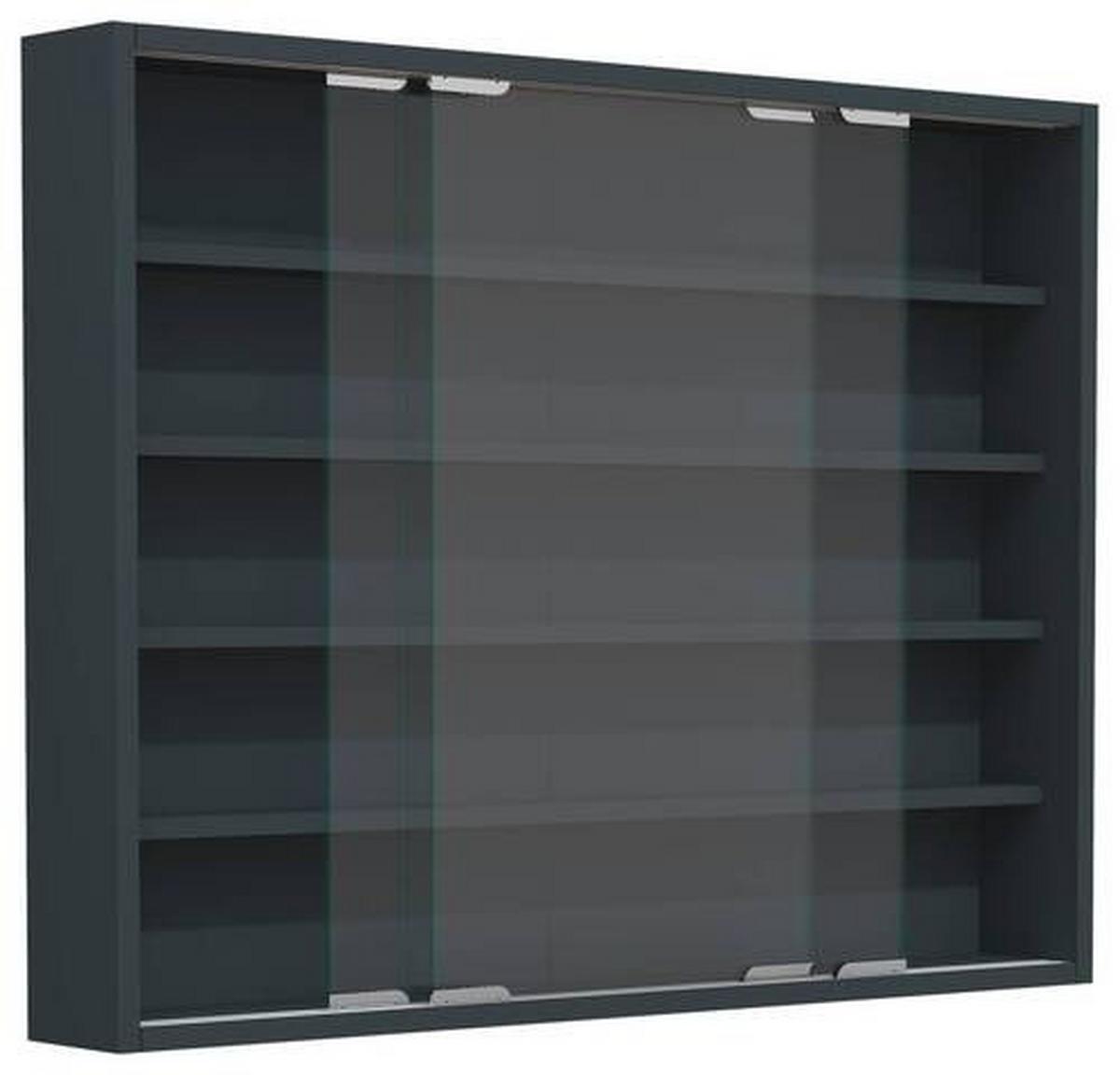 Hängevitrine Agisa L B: 77 Cm Anthrazit - Anthrazit, MODERN, Glas/Holzwerkstoff (77/60/10cm) - MID.YOU