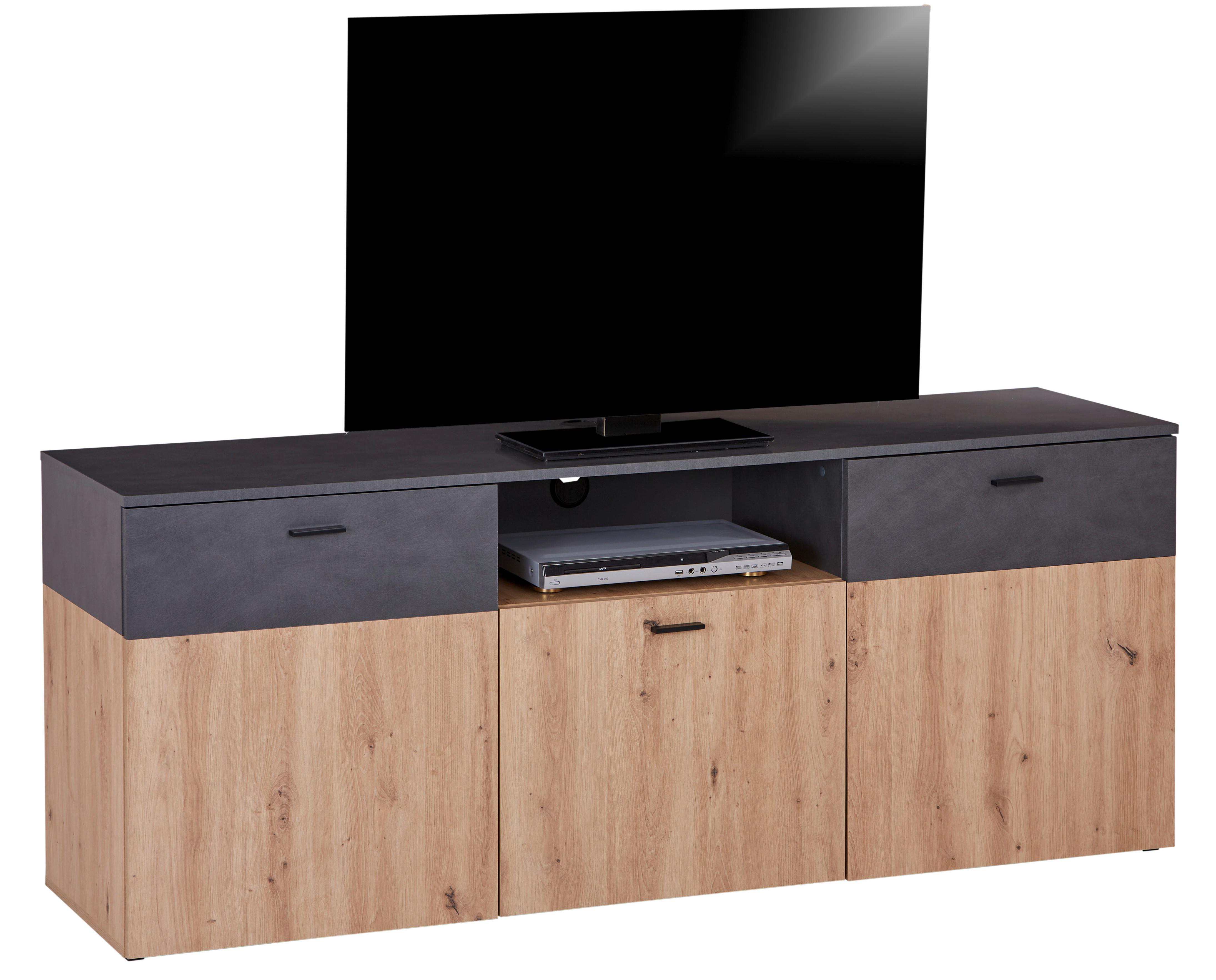TV-Lowboard Duos B: 180 cm Eiche Artisan - Eiche Artisan, MODERN, Holzwerkstoff (180/70/45cm)