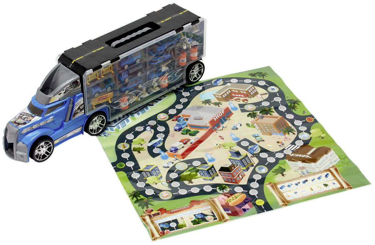 Spielzeugauto Polizei Polizei 21--Teilig. Ab 3 Jahren - Blau/Gelb, Basics, Kunststoff/Metall (56,5/11,5/18cm)