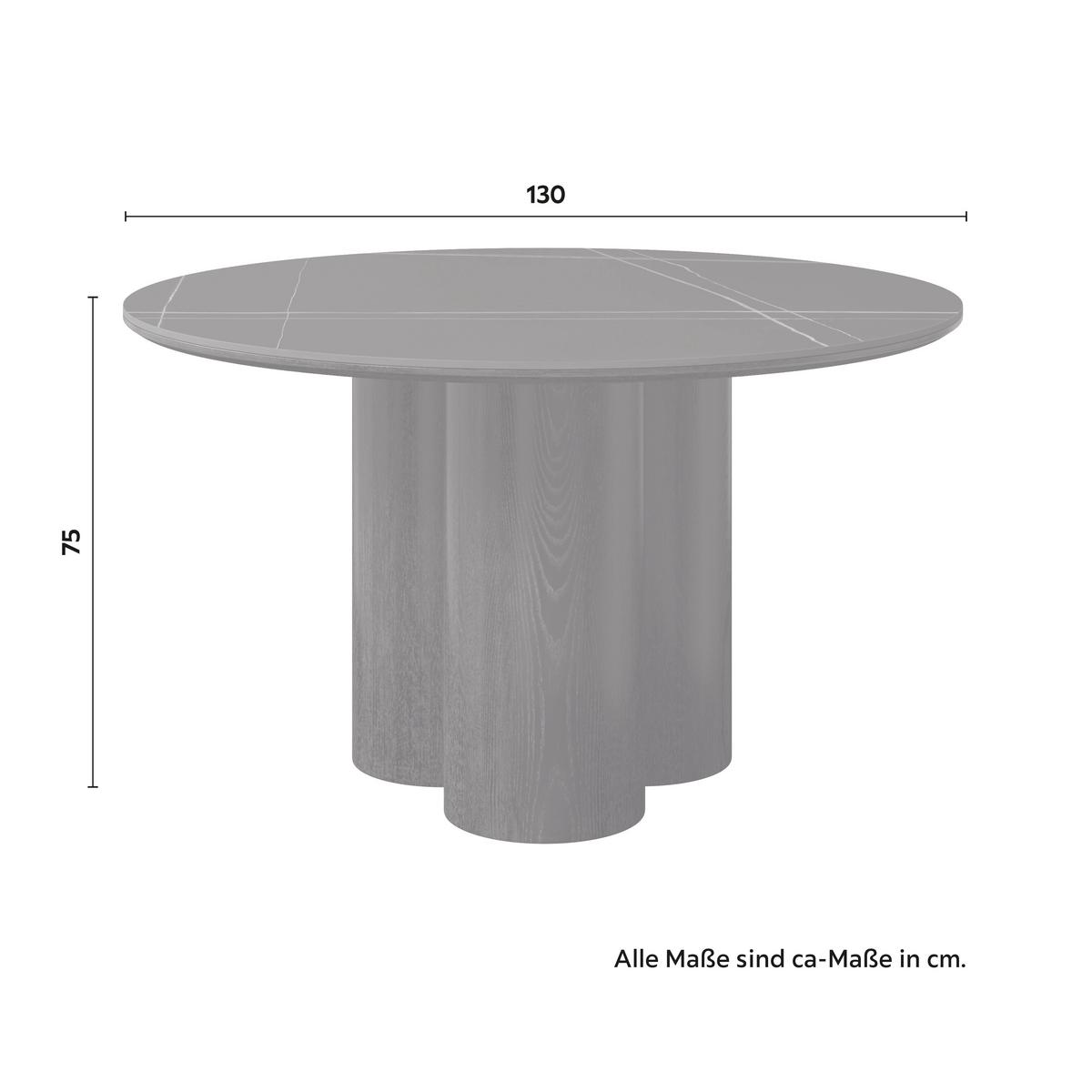 Jedálenský stôl Kiano, P: 130 cm - čierna, Modern, drevo/kompozitné drevo (130/130/75cm) - Bessagi Home