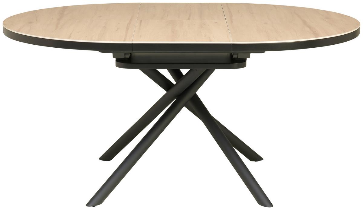 Esstisch Tuana - Bernsteinfarben/Schwarz, LIFESTYLE, Keramik/Holzwerkstoff (120-160/76/120cm) - MID.YOU