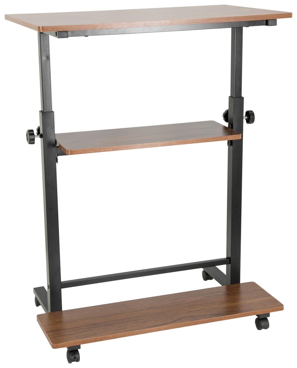 Schreibtisch Workstation II Schwarz/Walnuss Dekor - Walnussfarben/Schwarz, Basics, Holzwerkstoff/Kunststoff (80/80x120/50cm) - MID.YOU