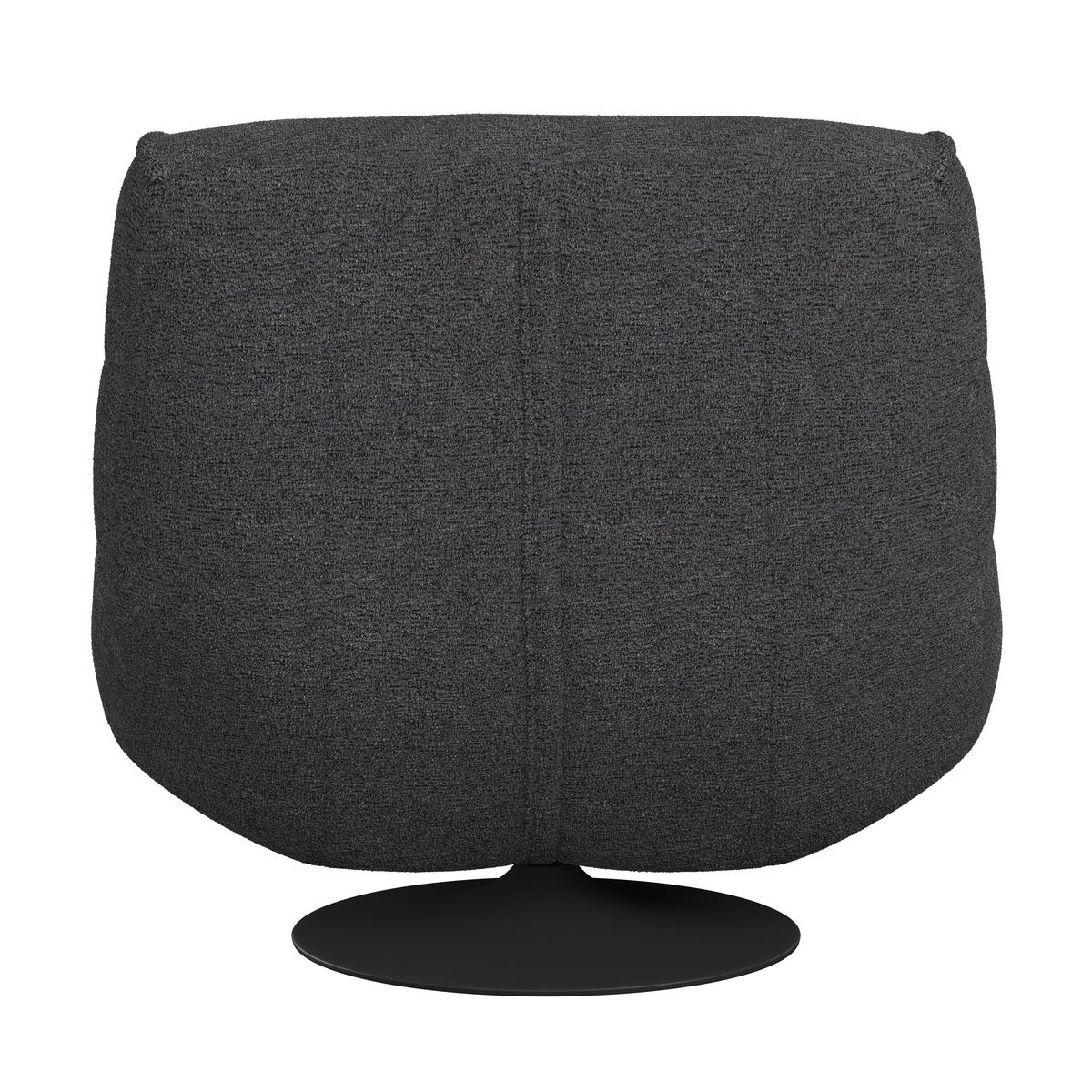 Relaxačné kreslo LORENA čierne buklé, max. 140 kg - čierna, Modern, kov/textil (101/83/95cm) - Bessagi Home