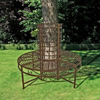 Baumbank Metall 4-sitzer Larissa Rund - Rostfarben, MODERN, Metall (121/112cm)