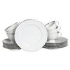 Kaffeeservice Maria Theresia Weiß, Platinfarben L: 34 cm - Platinfarben/Weiß, Basics, Keramik (34/28,5/25,5cm) - Creatable