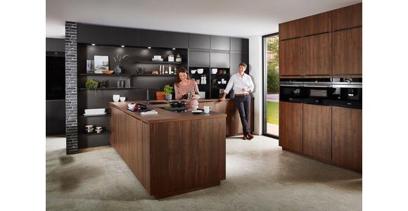 Einbauküche Riga Frei Planbar Modern, Grifflos - Eichefarben/Anthrazit, MODERN, Holzwerkstoff - Vertico