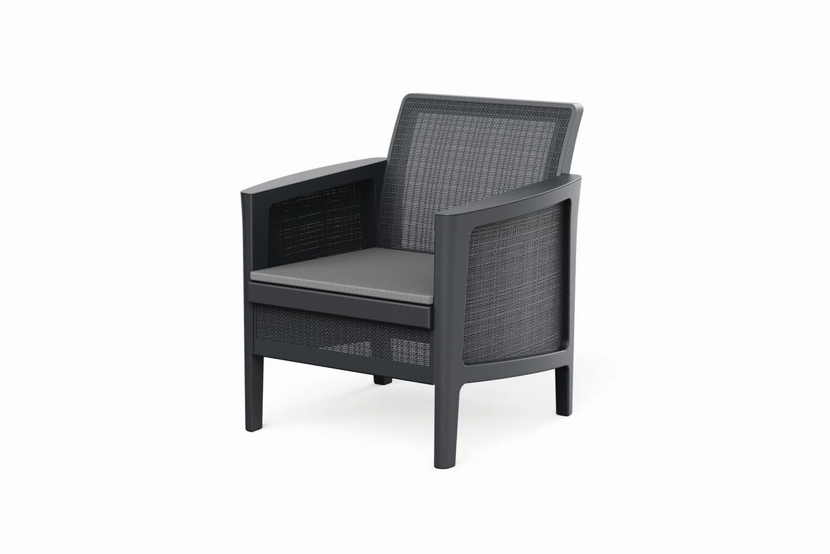 SÚPRAVA ZÁHRADNÉHO NÁBYTKU ATLAS - grafitová, Basics, plast