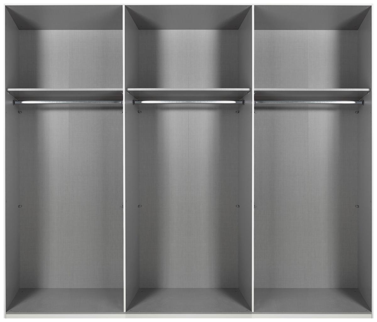 Schwebetürenschrank Monaco Graphitfarben/Schwarz B: 270cm - Hellgrau/Graphitfarben, MODERN, Glas/Holzwerkstoff (270/210/65cm) - MID.YOU