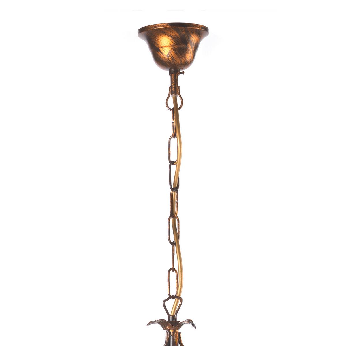 Kristall-hängeleuchte 4669/5b - Bronzefarben, KONVENTIONELL, Glas/Metall (60/105cm)
