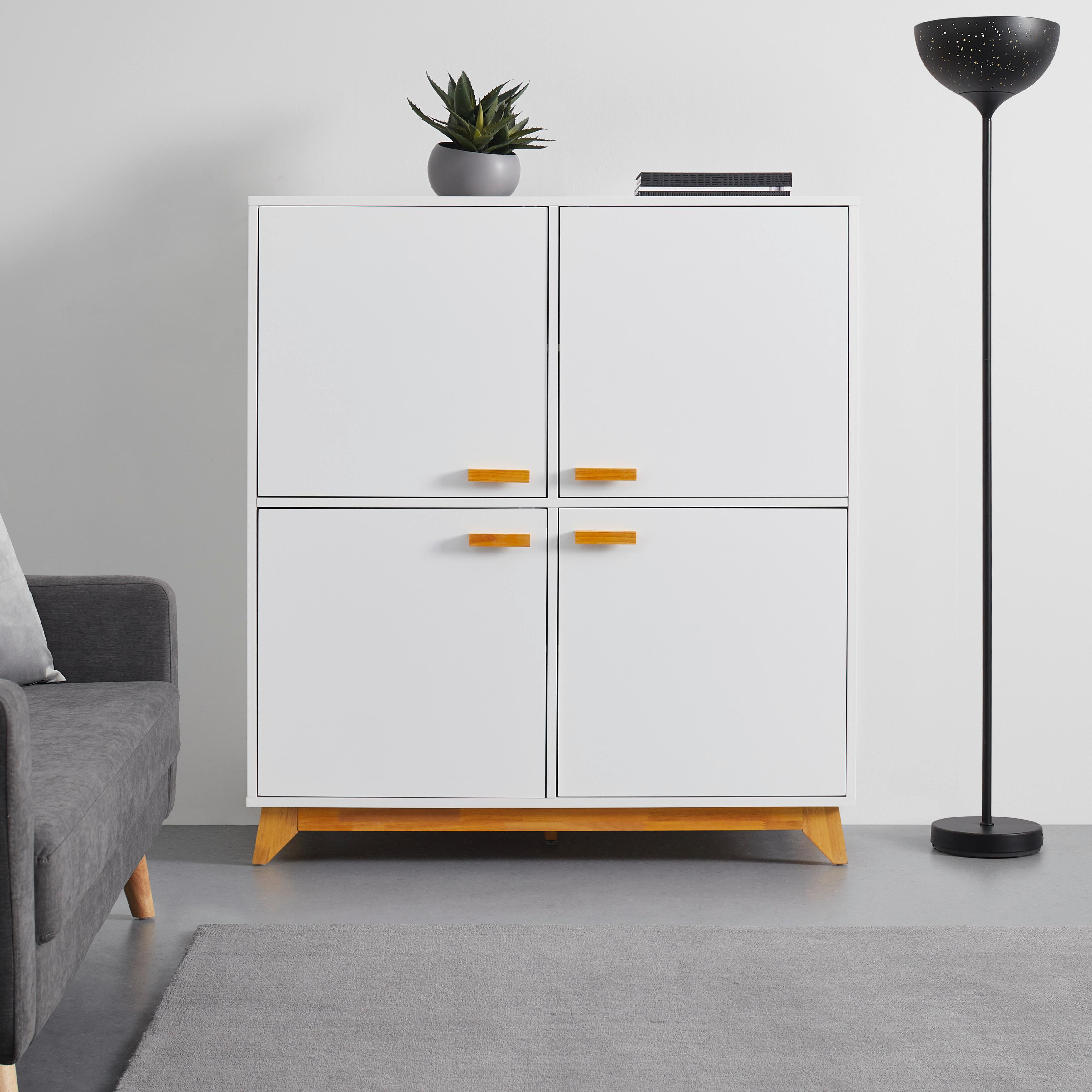 Komoda Milan - biela, Moderný, drevo (120/132/52,5cm) - Modern Living