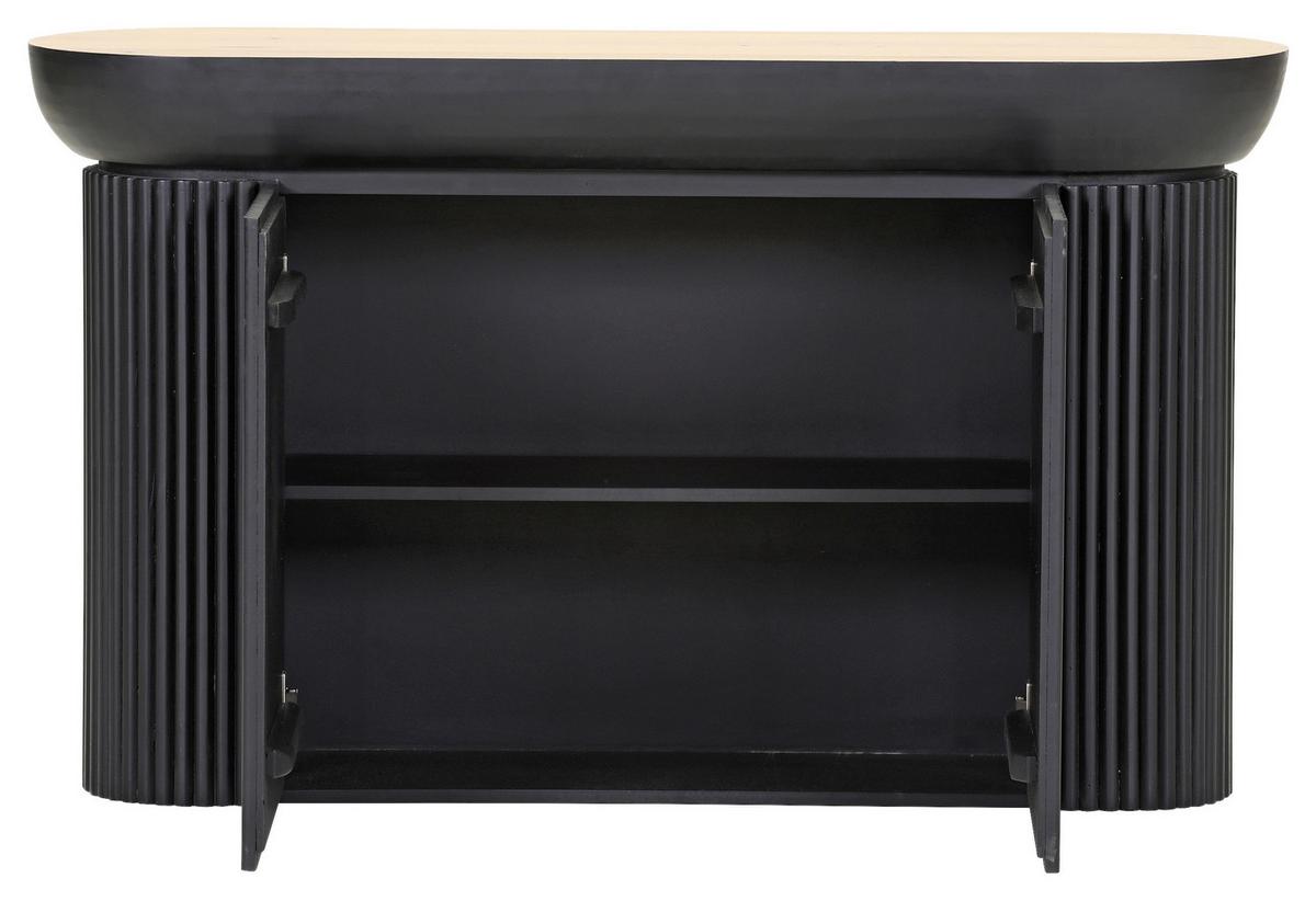 Konzola TIFFY s úložným priestorom - čierna/farba duba, Modern, drevo/kompozitné drevo (130/76/40cm) - Mömax