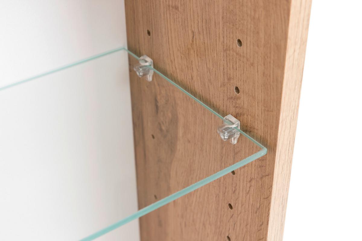 Spiegelschrank Chester mit Led Beleuchtung 3-Türig +steckdose - Eiche Wotan, MODERN, Glas/Holzwerkstoff (80/67,5/20cm) - Held