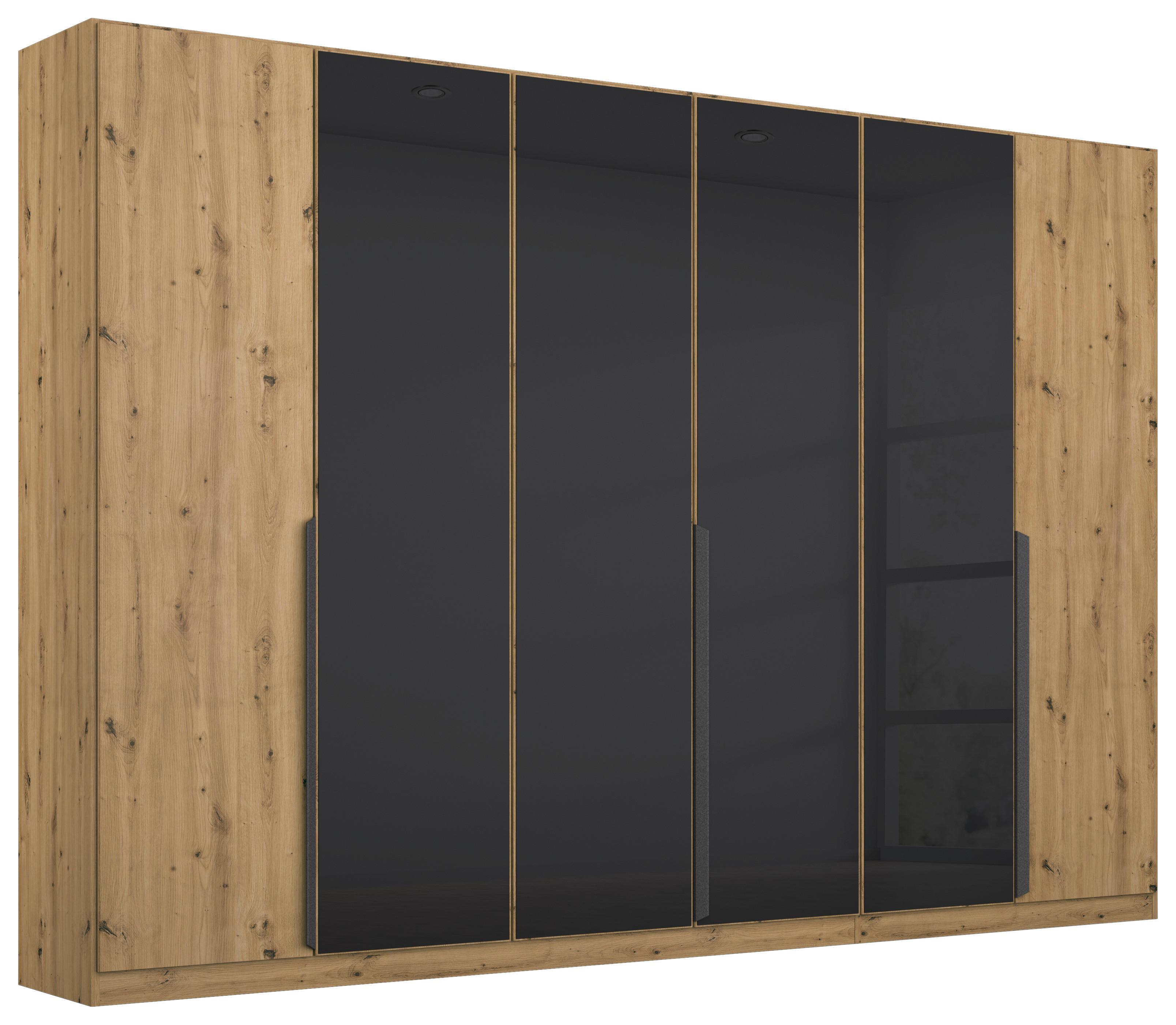 Drehtürenschrank Artemis 271 cm Anthrazit/Eiche Dekor - Anthrazit/Eiche Artisan, MODERN, Glas/Holzwerkstoff (271/210/54cm) - Rauch Möbel