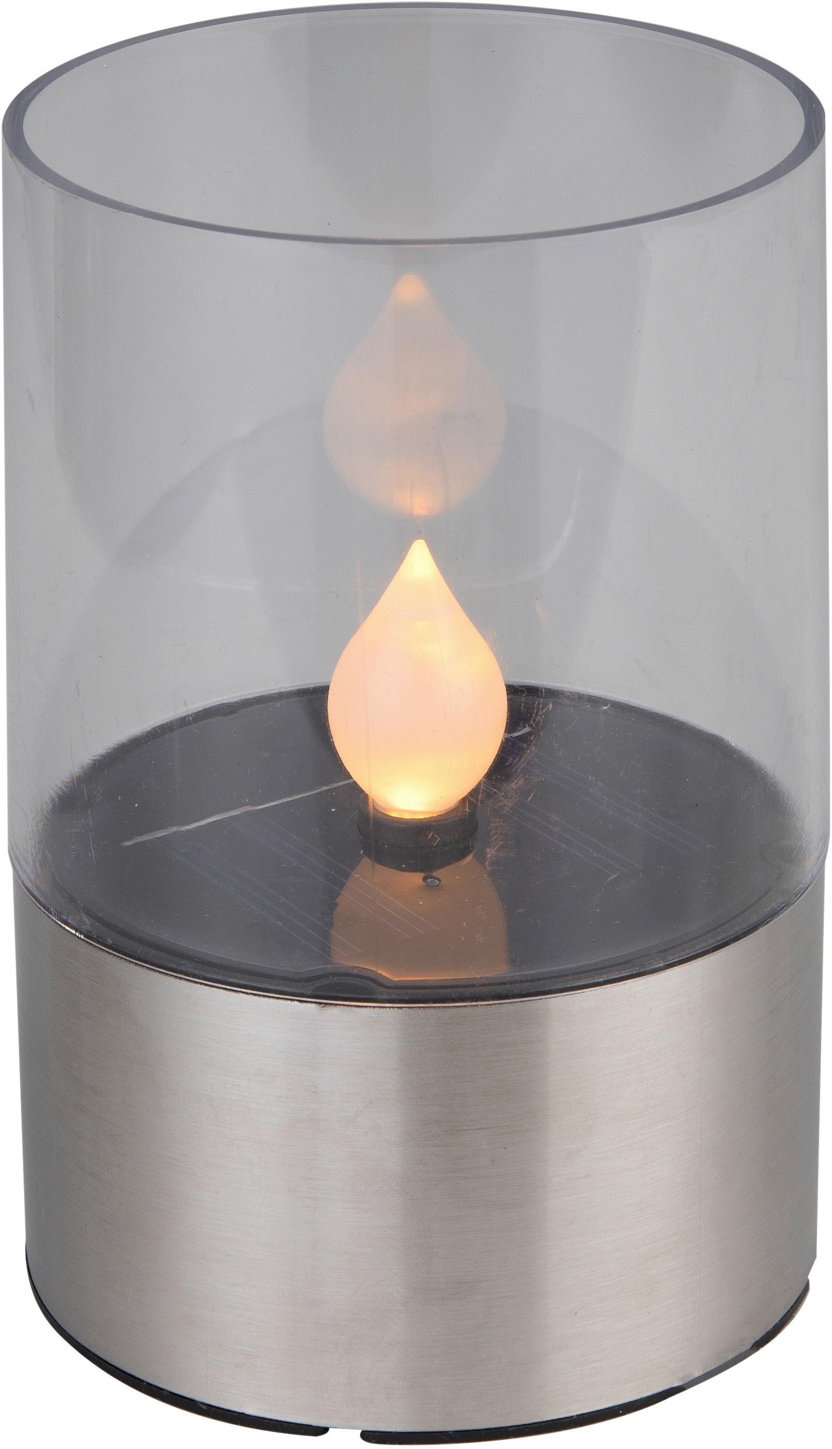 Solarleuchte Edelstahlfarbe Bella 1xled H: 11cm - Edelstahlfarben, KONVENTIONELL, Kunststoff/Metall (7,5/11cm) - Homezone