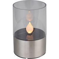 Solarleuchte Edelstahlfarbe Bella 1xled H: 11cm - Edelstahlfarben, KONVENTIONELL, Kunststoff/Metall (7,5/11cm) - Homezone