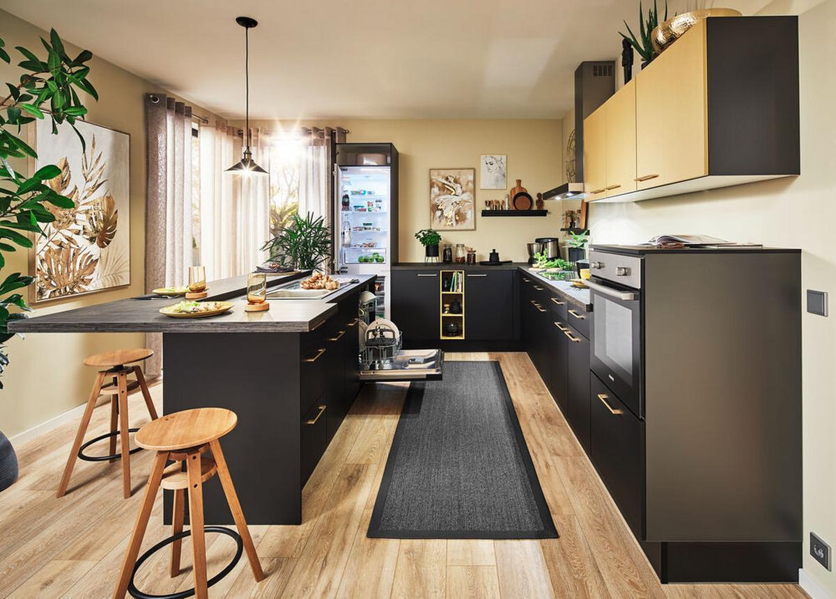 Einbauküchen Pn 210 Frei Planbar Modernes Design - Holzwerkstoff - Pino
