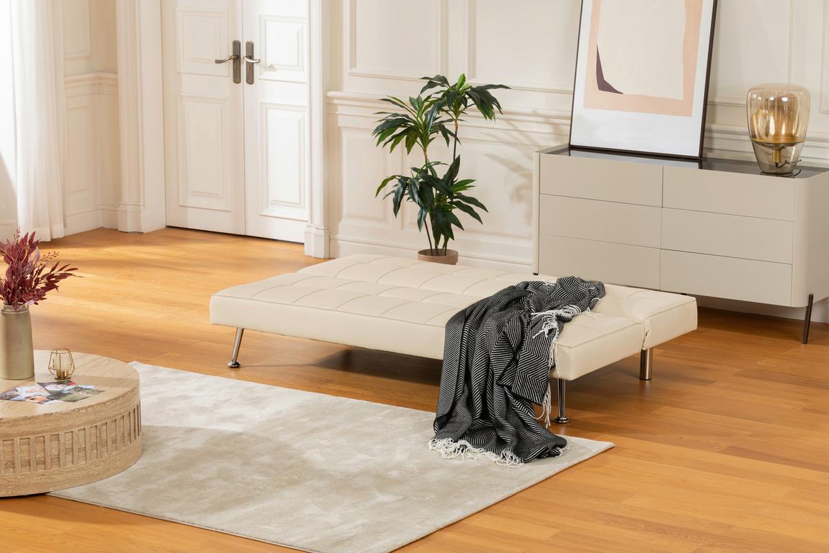 Schlafsofa Silva - Silberfarben/Creme, Basics, Textil (179/74/91cm) - P & B