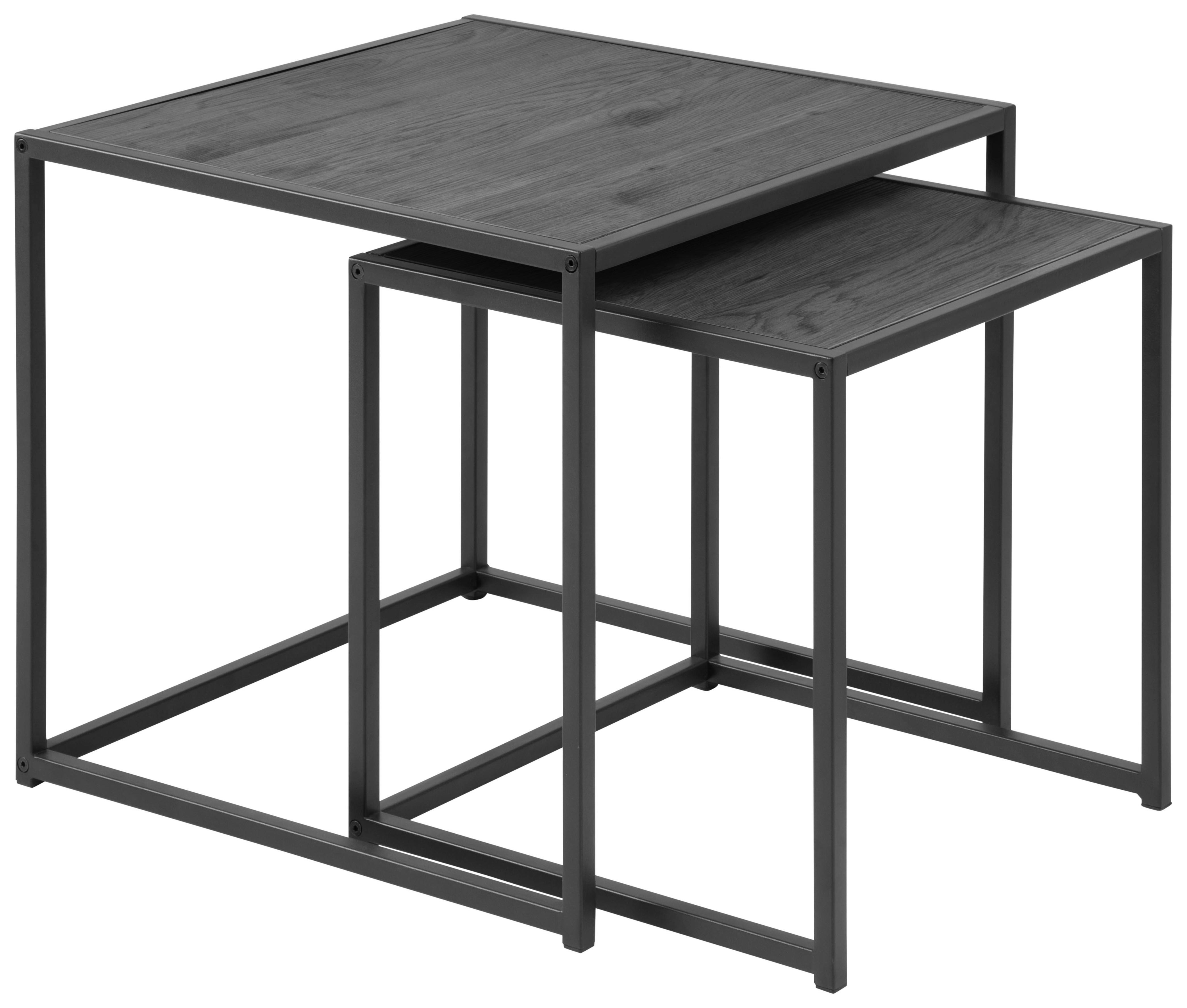 Sada stolíkov SEAFORD čierna - čierna, Trend, kov/kompozitné drevo (50/45/50cm) - MID.YOU