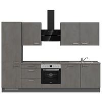 Kuchynská linka 300 cm, bridl.šedý betón/bridl.šedá - farba ušľachtilej ocele/bridlicová, Modern, kov/kompozitné drevo (300cm) - Nobilia