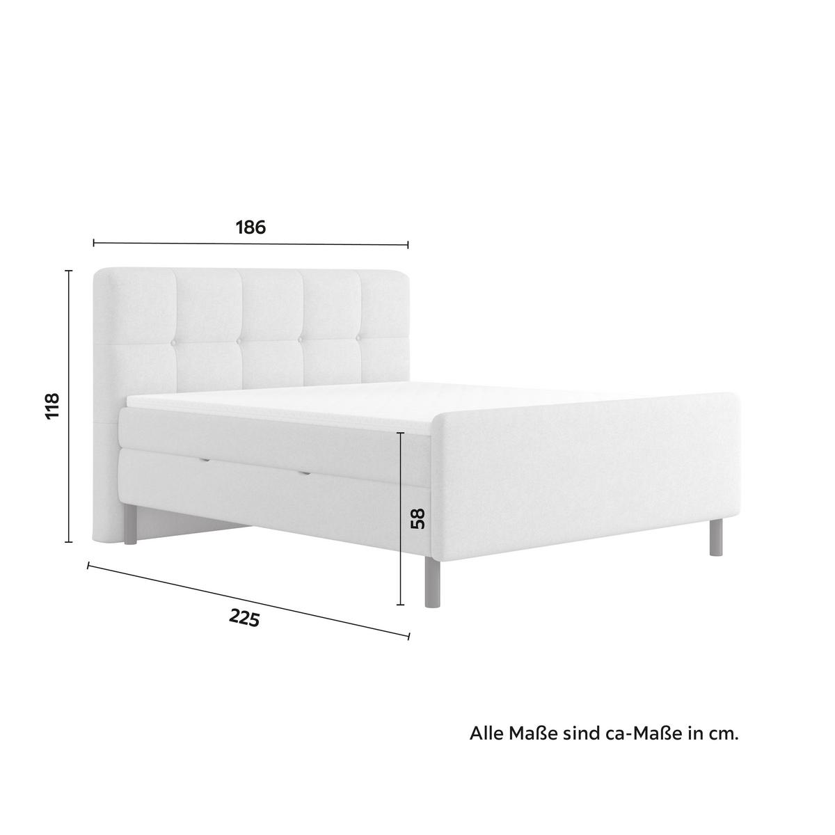 Posteľ boxspring MARBELLA 180x200, světle šedá - černá/světle šedá, Moderní, kov/dřevo (180/200cm) - Bessagi Home