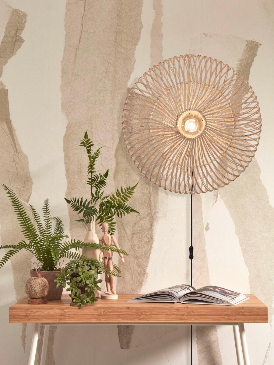 Wandleuchte Zanzibar/W/5514/W - Weiß, Trend, Naturmaterialien (55/14cm) - Good & Mojo