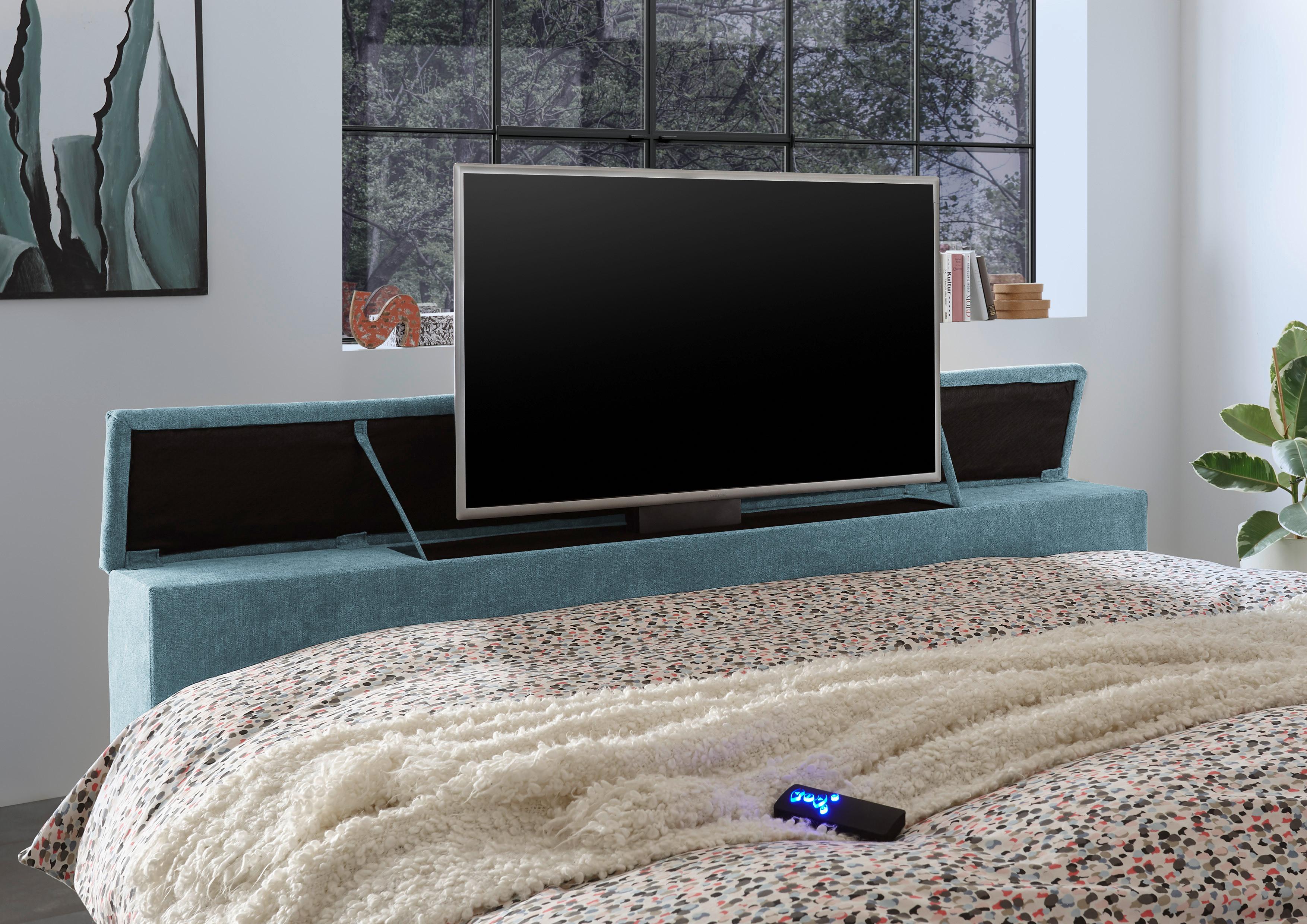 Boxspringbett mit TV-Integration