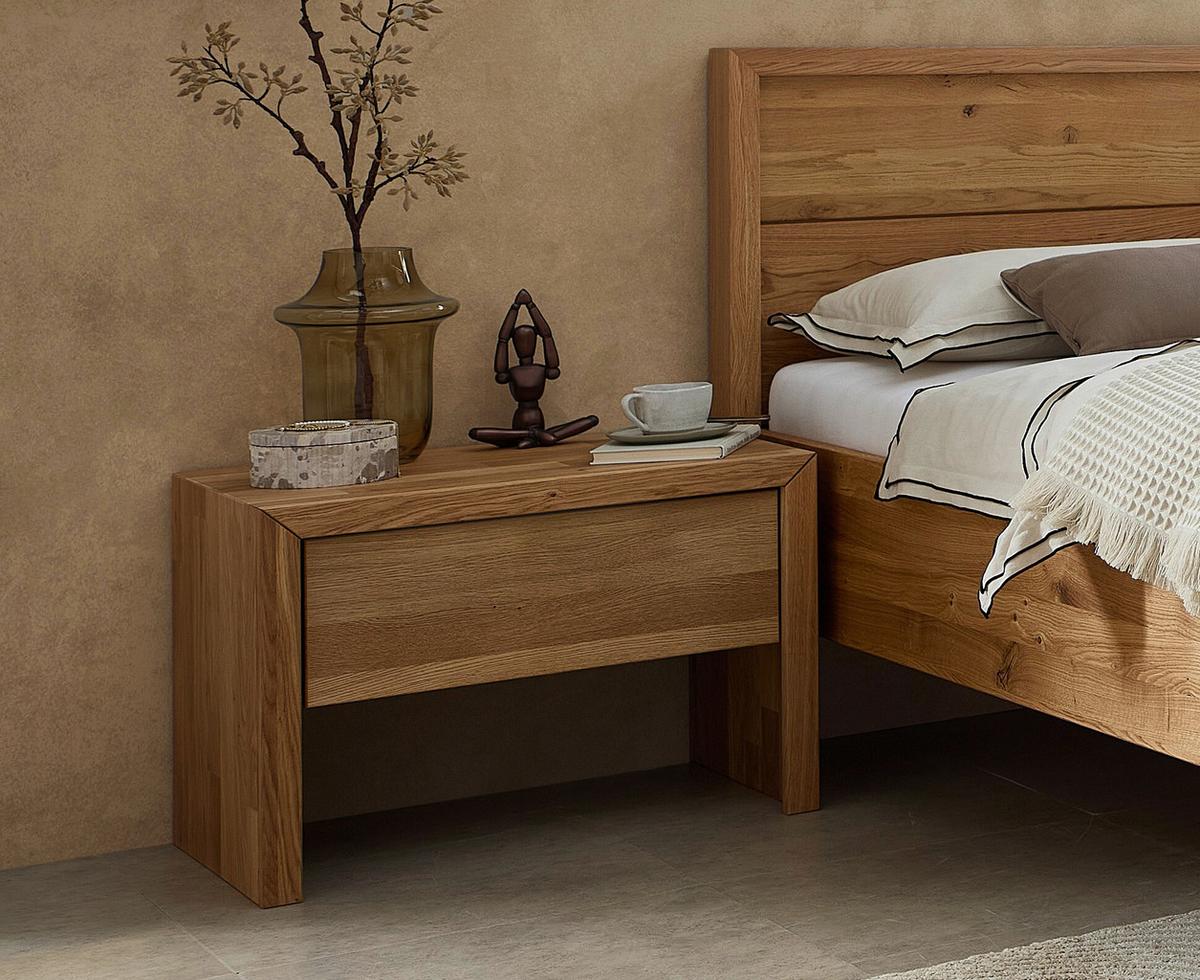 Nachtkästchen Emilia, Naturfarben B: 60 cm - Wildeiche/Naturfarben, MODERN, Holz (60/46/41cm) - MID.YOU