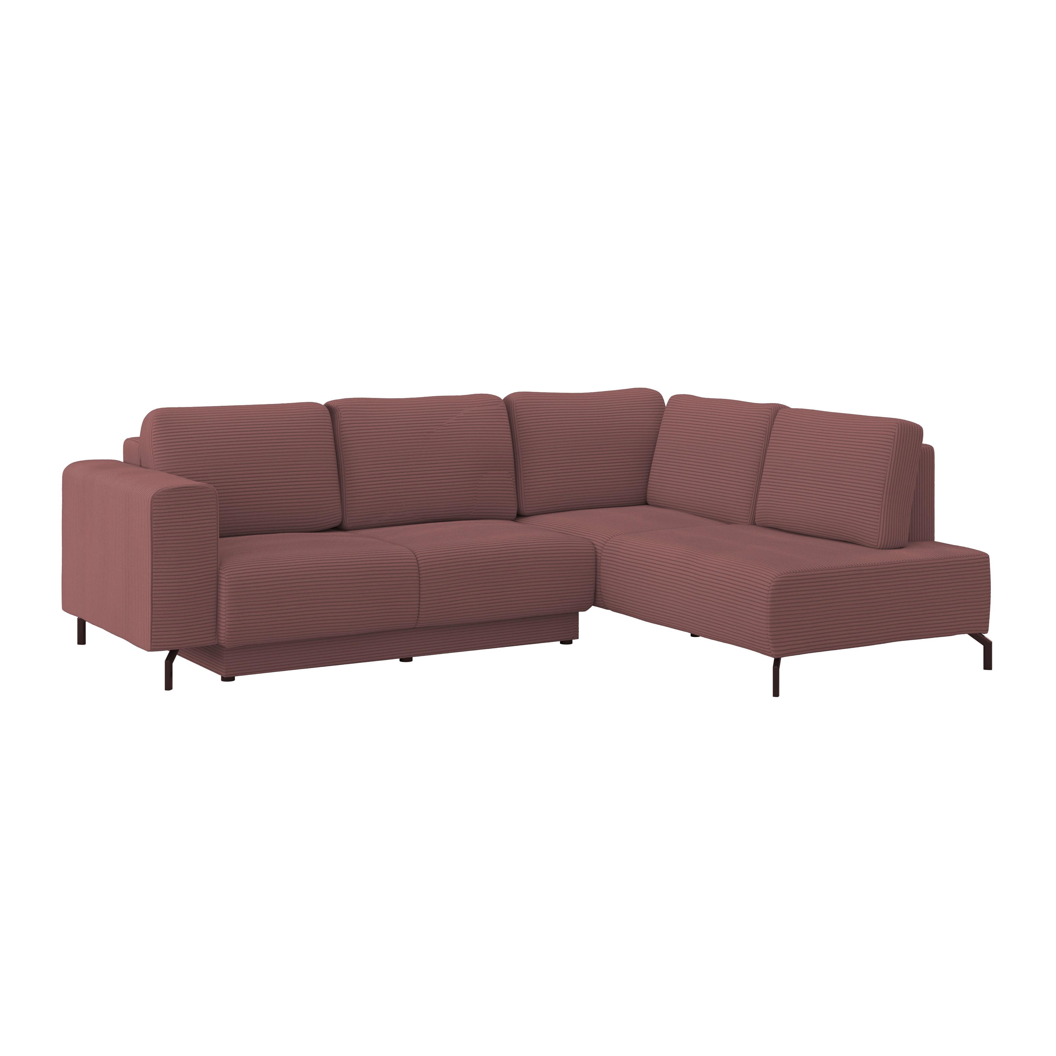 Rohová sedačka VENI, pravá, starorůžový manšestr - starorůžová/černá, Moderní, textil (272/210cm) - Ondega
