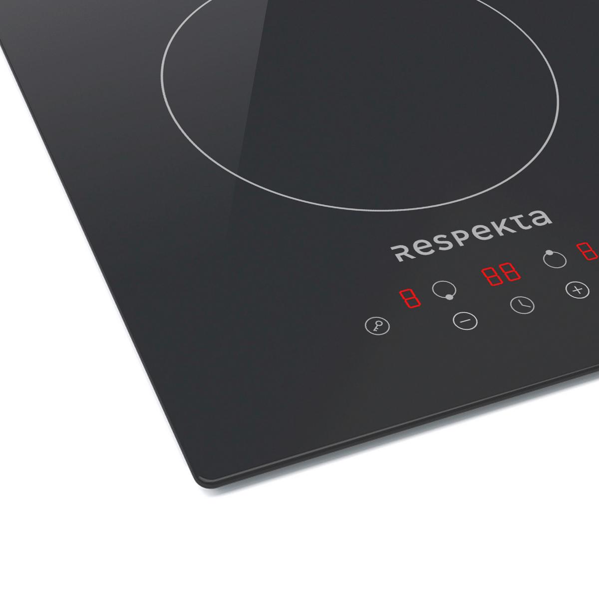 Induktionskochfeld Respekta Domino Schwarz B:29cm - Schwarz, Basics, Glas (29/5,8/52cm) - Respekta