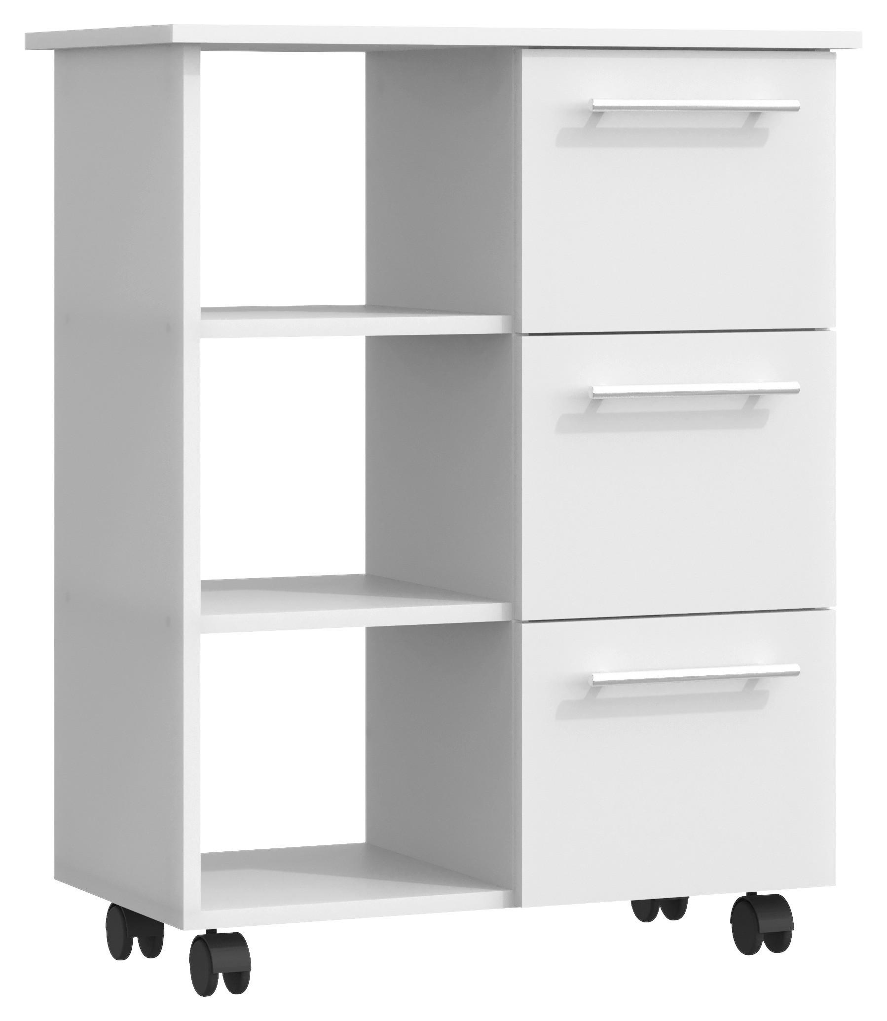 Univerzálny vozík ESILO biela - biela, Design, kompozitné drevo (68/38/85cm) - MID.YOU